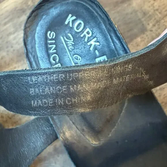 Kork-Ease Elinor Sandal Heel Genuine Leather Cork Strappy Black US 8 EU 39 - Picture 11 of 12